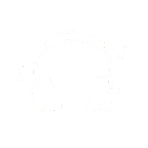 Headphones with music notes icon