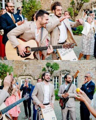 Music is a superpower. It enables us to share and celebrate with countless couples and guests, and create memories that last for eternity! ✨💍

We do not know the guests personally, but thanks to music, we share a special moment together 💫🥂

Venue: @chateaudelaguyomarais 
Photographer: @manonauvray_photo 
DJ: @thibault.roussel 
Proud member of @theroamingagency 

 #Roamingband #luxuryevents  #strollingband #eventplanner  #luxuryentertainment #weddingplanner #acousticband #luxuywedding #destinationwedding #privatepartyoud member
